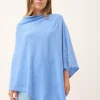 MEREDITH poncho col bateau sky