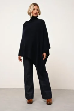 MEREDITH poncho col bateau navy