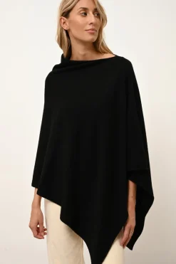 MEREDITH poncho col bateau noir