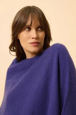 MEREDITH poncho col bateau purple