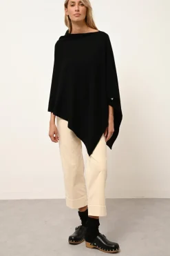 MEREDITH poncho col bateau noir