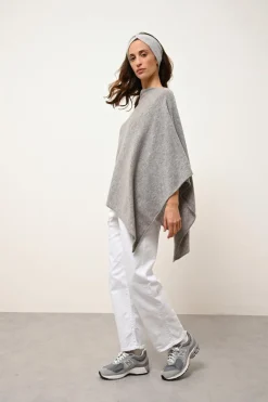 MEREDITH poncho col bateau nuage chiné