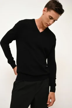 NATHAN pull col v noir
