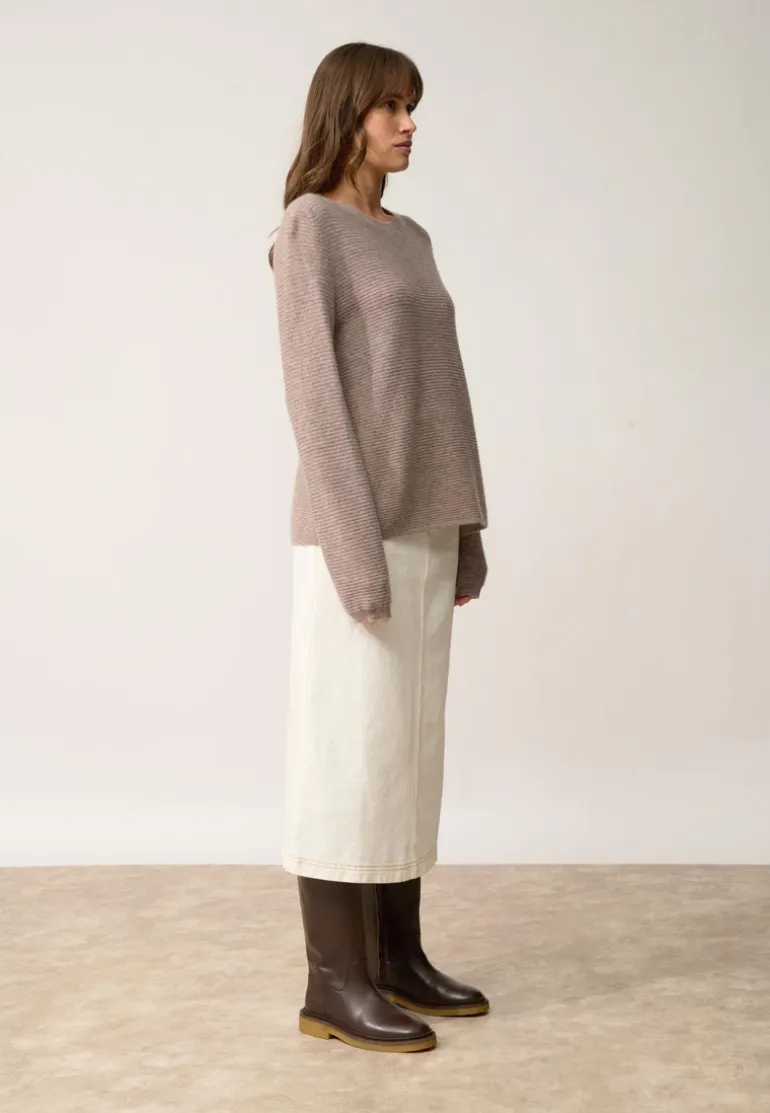 NETHY pull col bateau caribou chiné