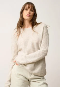 NETHY pull col bateau gris perle chiné