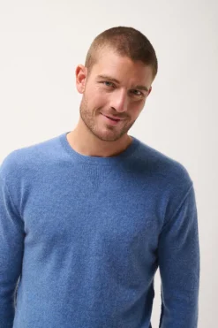 NOE pull col rond bleu denim
