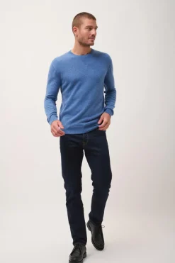 NOE pull col rond bleu denim
