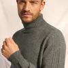 NOI pull col roulé anthracite chiné
