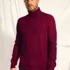 NOI pull col roulé bordeaux