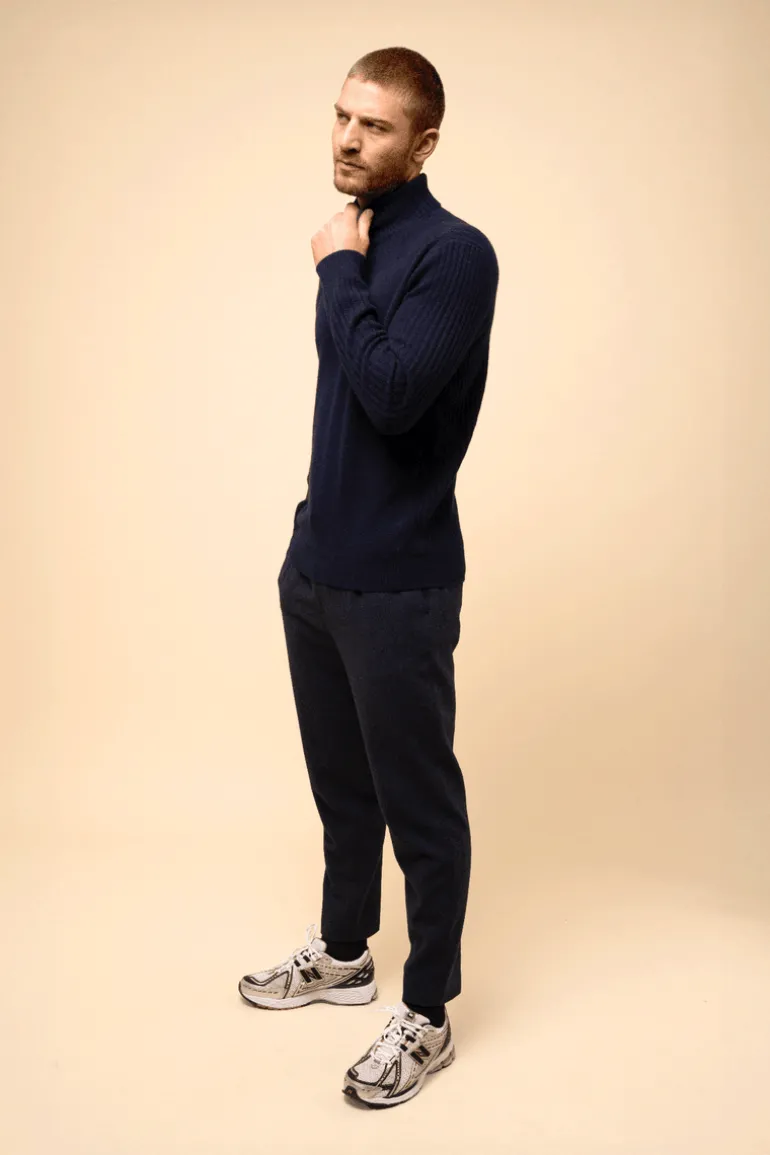 NOI pull col roulé navy