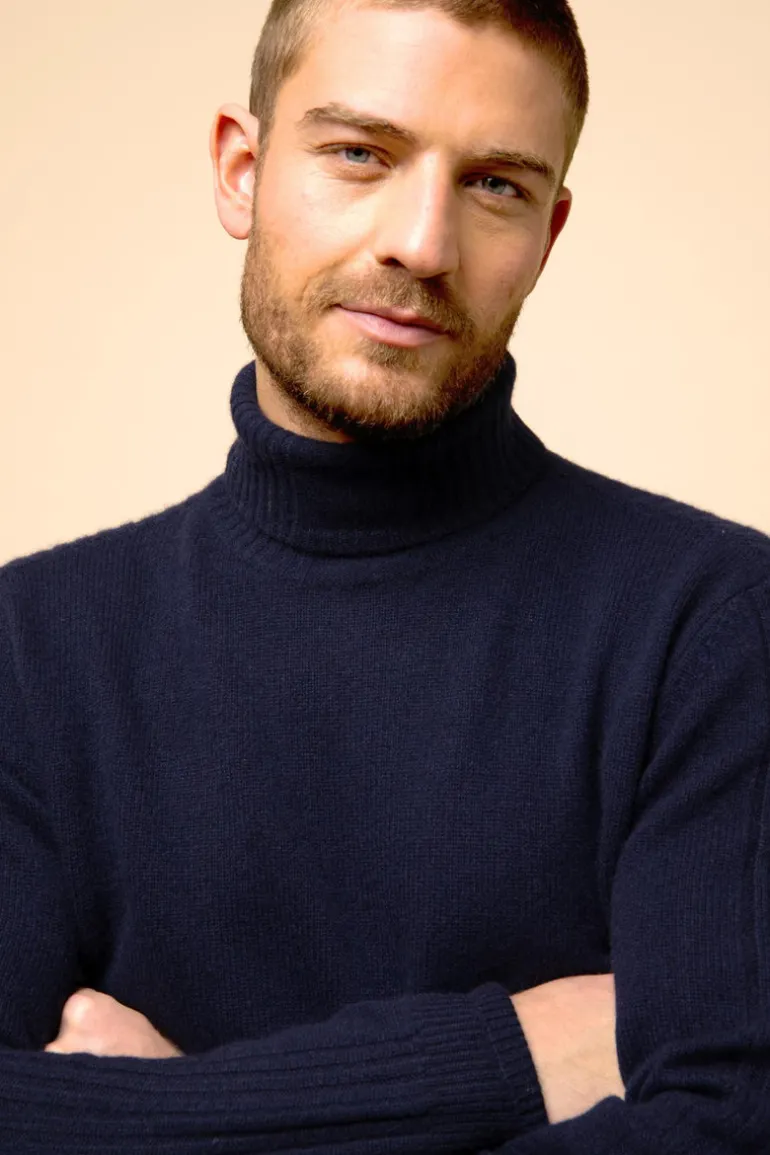 NOI pull col roulé navy
