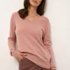 NORA pull col v bois de rose