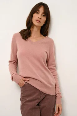 NORA pull col v bois de rose