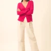 NORMA cardigan col v fuchsia