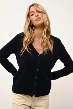 NORMA cardigan col v navy