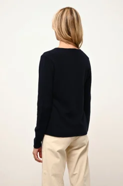 NORMA cardigan col v navy