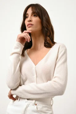 NORMA cardigan col v neige