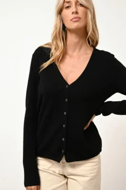 NORMA cardigan col v noir