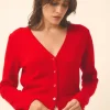 NORMA cardigan col v rouge