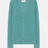 NORMA cardigan col v vert chiné