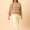 NOTY pull col lavallière camel chiné