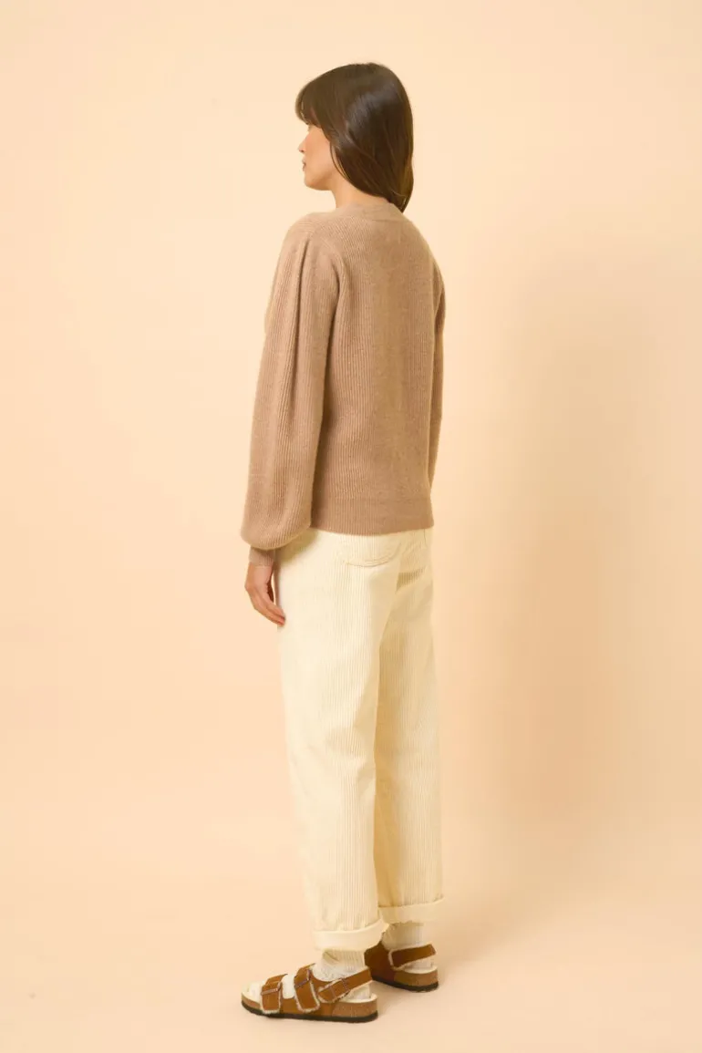 NOTY pull col lavallière camel chiné