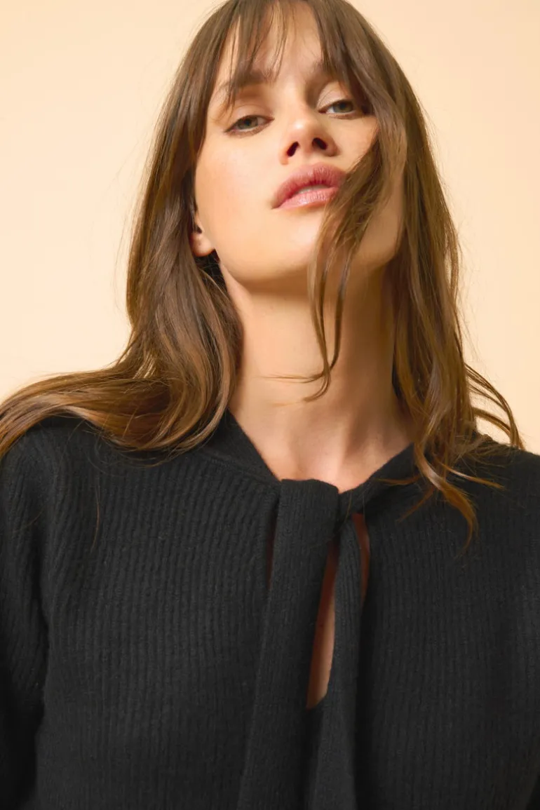 NOTY pull col lavallière noir