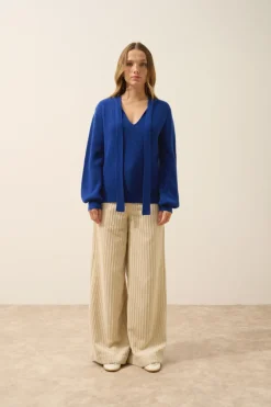 NOTY pull col lavallière outremer