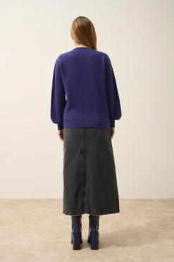 NOTY pull col lavallière purple