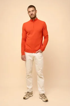 NOUR pull col camionneur orange