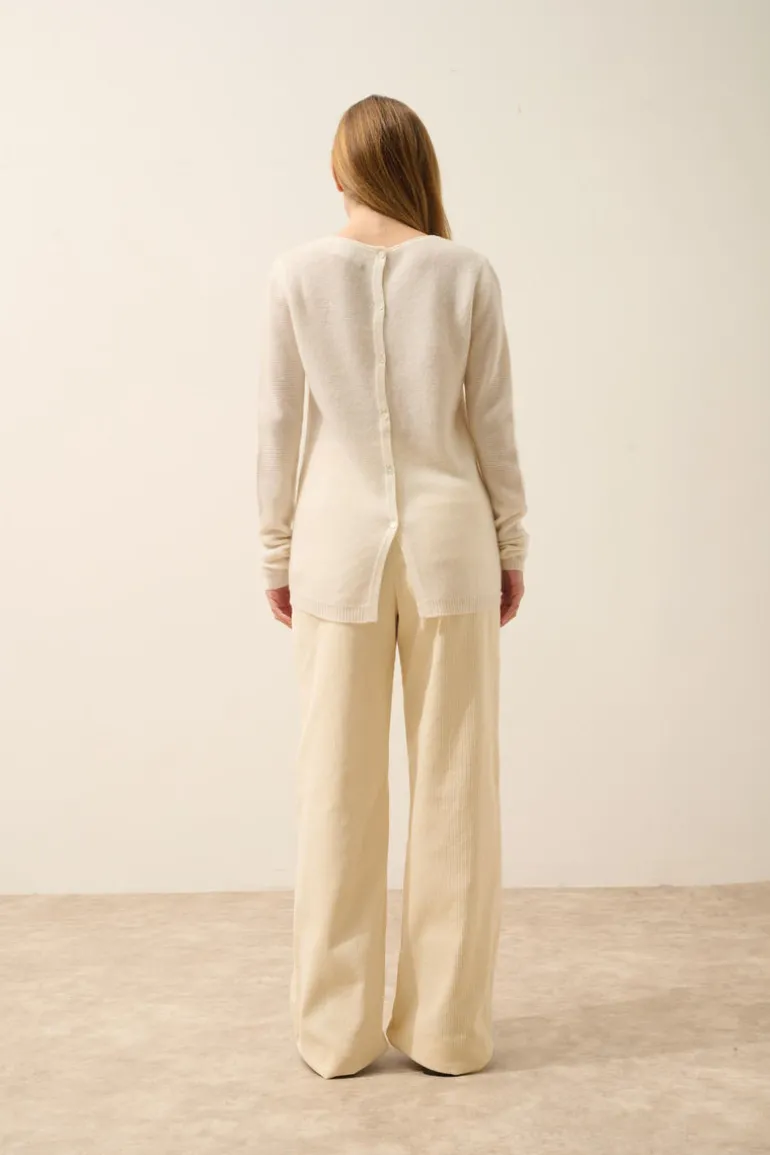OLENA pull col rond ivoire