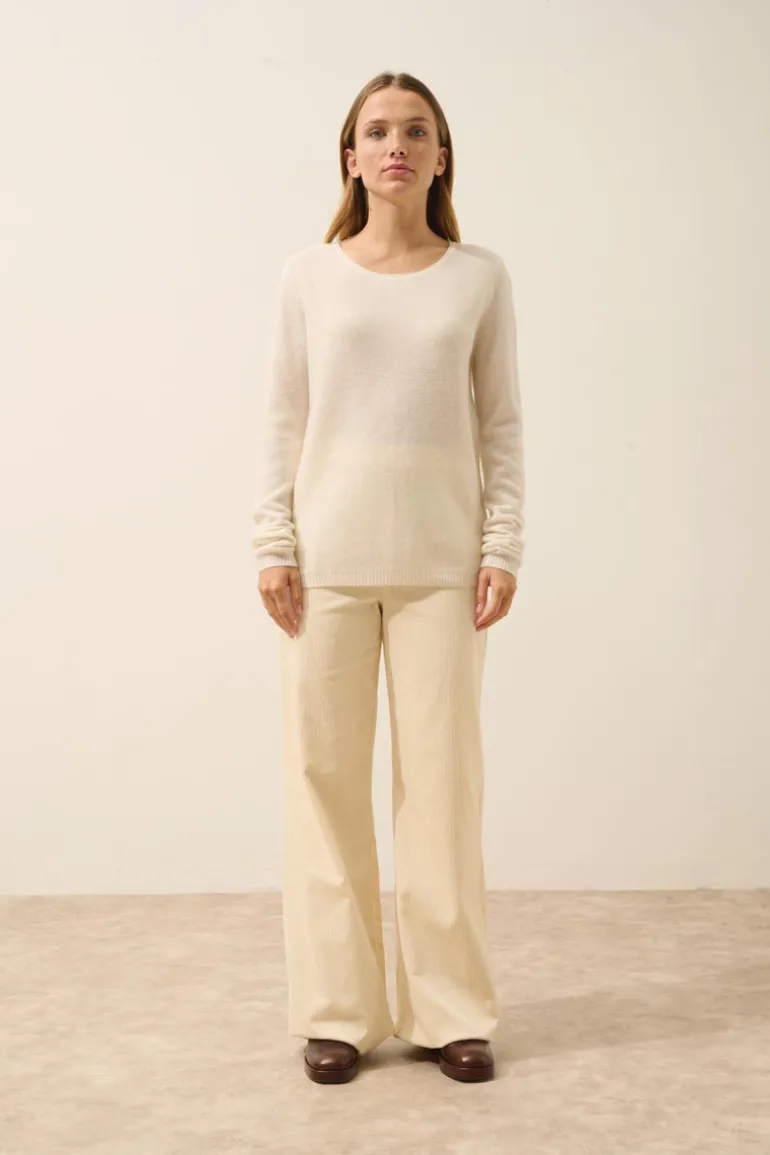 OLENA pull col rond ivoire