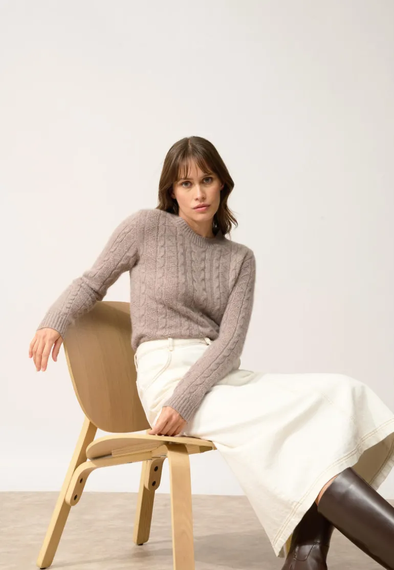 OLIVIA pull col rond caribou chiné