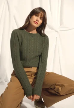 OLIVIA pull col rond kaki