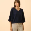 POLO pull col v navy