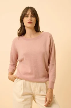 REBECCA pull col rond bois de rose