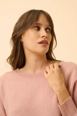 REBECCA pull col rond bois de rose