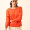 REBECCA pull col rond orange