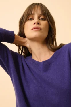 REBECCA pull col rond purple