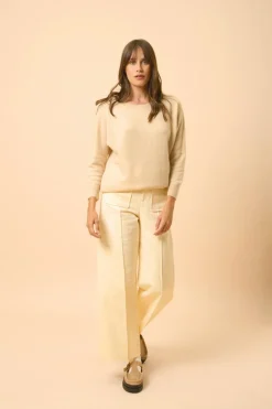REBECCA pull col rond sable