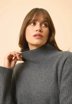 ROMY pull col montant nuage chiné