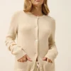 ROSE cardigan col rond avoine