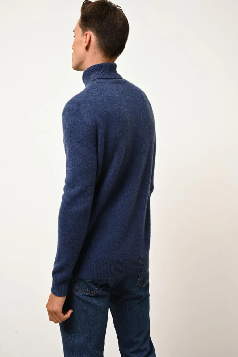 SACHA pull col roulé ocean chiné