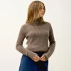 SUNNEVA pull col montant taupe chiné