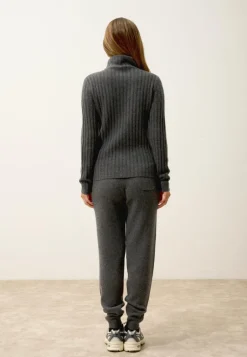 SUNNEVA pull col montant anthracite chiné