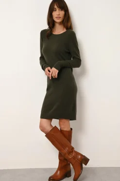 SUSAN robe col rond kaki