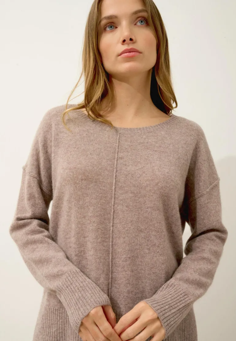 TESS pull col rond caribou chiné
