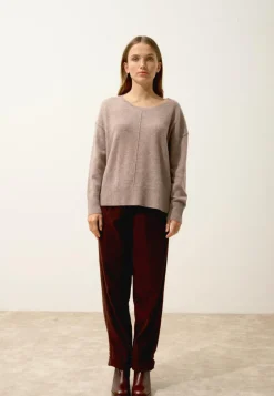 TESS pull col rond caribou chiné
