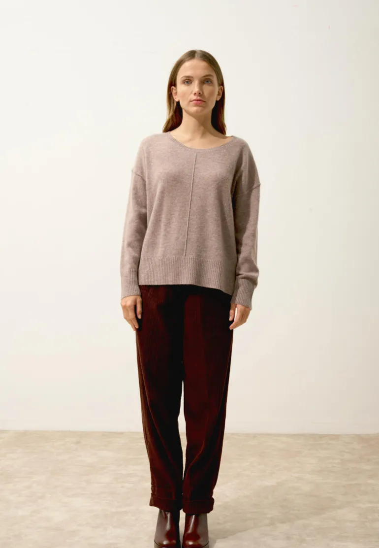 TESS pull col rond caribou chiné