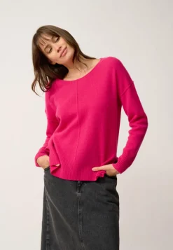 TESS pull col rond fuchsia